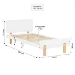 Lit junior 90x200 blanc sommier