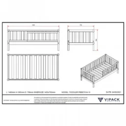 Lit simple junior blanc 70 x 140