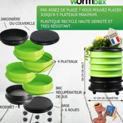 Lombricomposteur wormbox 4 plateaux, 72l