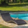 Lot de 2 bains de soleil en résine tressée - chocolat