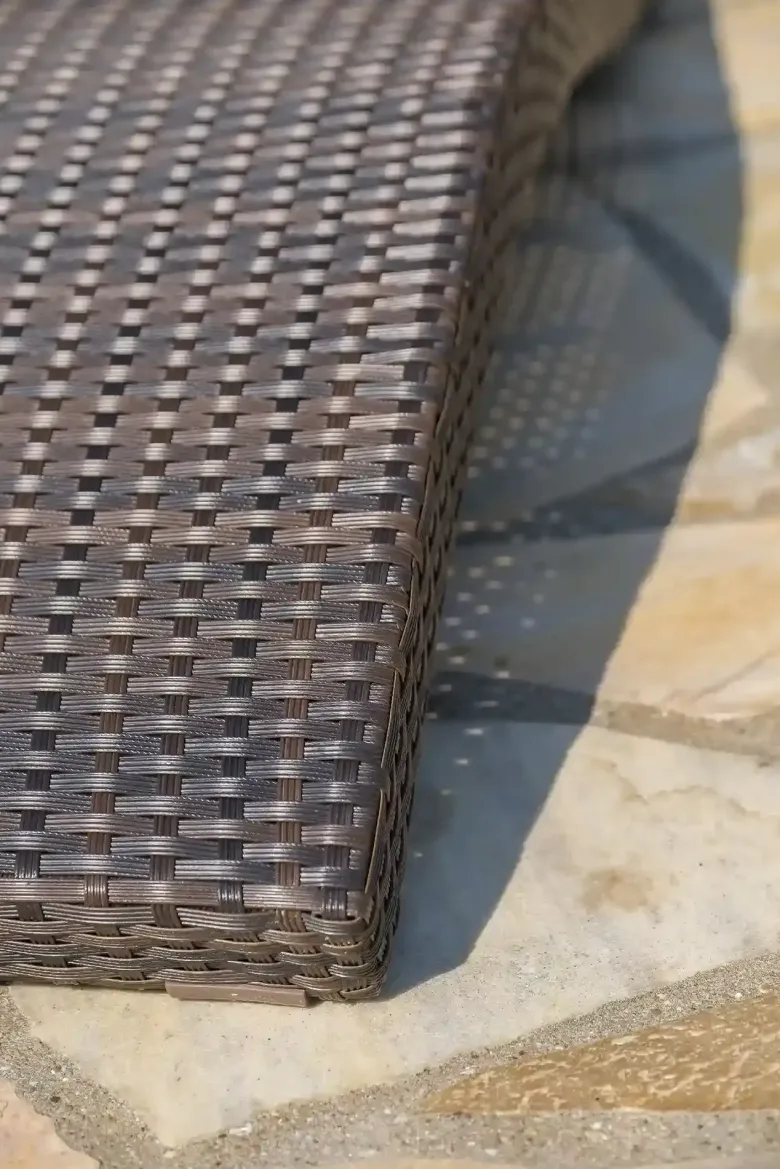 Lot de 2 bains de soleil en résine tressée - chocolat
