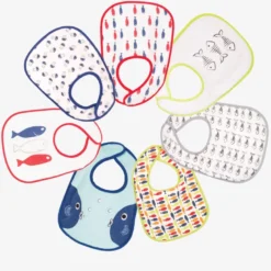 Lot de 7 bavoirs bébé blanc