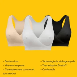Lot de 3 brassières allaitement blanc - l