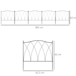 Lot de 5 clôtures de jardin décoratives