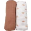 Lot de 2 draps housse en coton bio sunlight