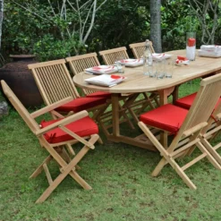 Lot de 2 fauteuils pliants en teck java
