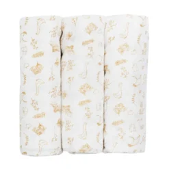 Lot de 3 langes à motifs beige 70x70 cm