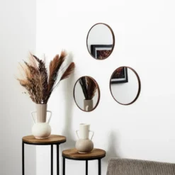 Lot de 3 miroirs effet bois