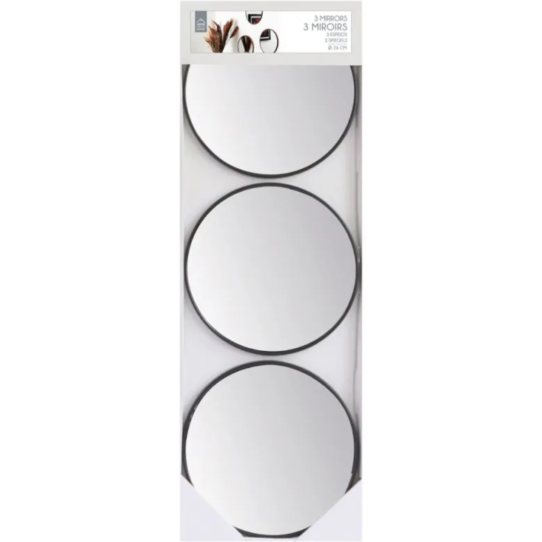 Lot de 3 miroirs effet bois