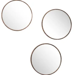 Lot de 3 miroirs effet bois