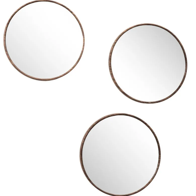 Lot de 3 miroirs effet bois