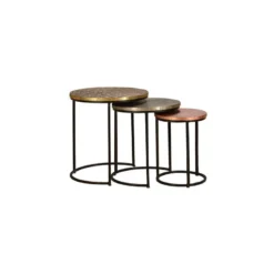 Lot de 3 sellettes fer noir - décoration