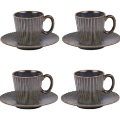 Lot de 4 tasses à café liv bleu 22 cl