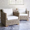 Lot 2 fauteuils de jardin kubu naturel