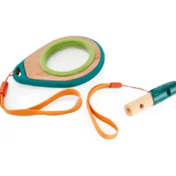 Loupe pour enfant grossissement X4 et sifflet bambou et bioplatique Hape