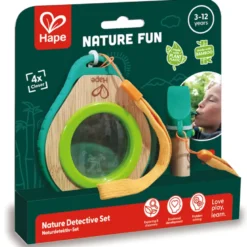 Loupe pour enfant grossissement X4 et sifflet bambou et bioplatique Hape