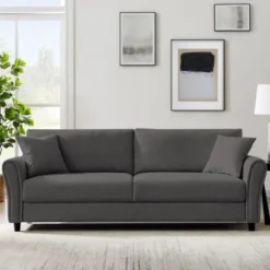 Lucerne canapé 4 places en tissu gris foncé