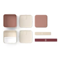 Lunch box carrée 2x850ml rose