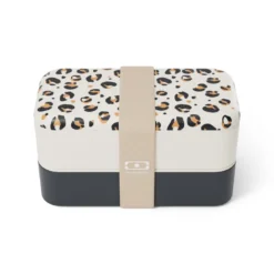 Lunch box rectangle 2x500ml leopard