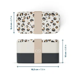Lunch box rectangle 2x500ml leopard