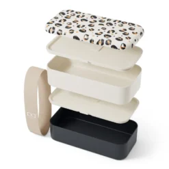 Lunch box rectangle 2x500ml leopard