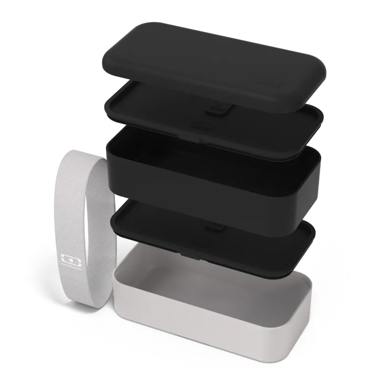 Lunch box rectangle 2x500ml noir coton