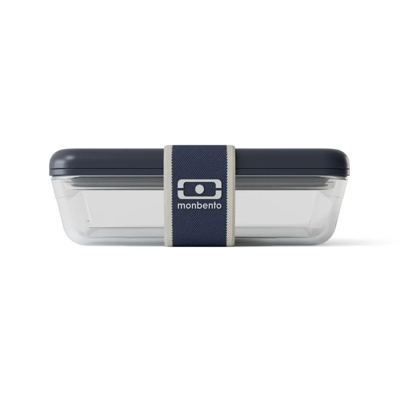 Lunch box verre 600 ml bleu