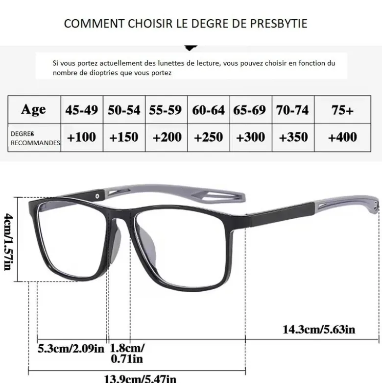 Lunettes loupes noir-noir 1.5