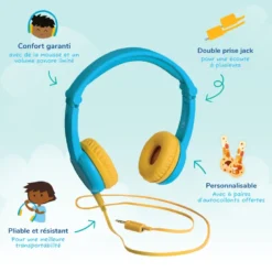 Lunii - casque audio bleu - compatible avec ma fabrique à histoires - pour