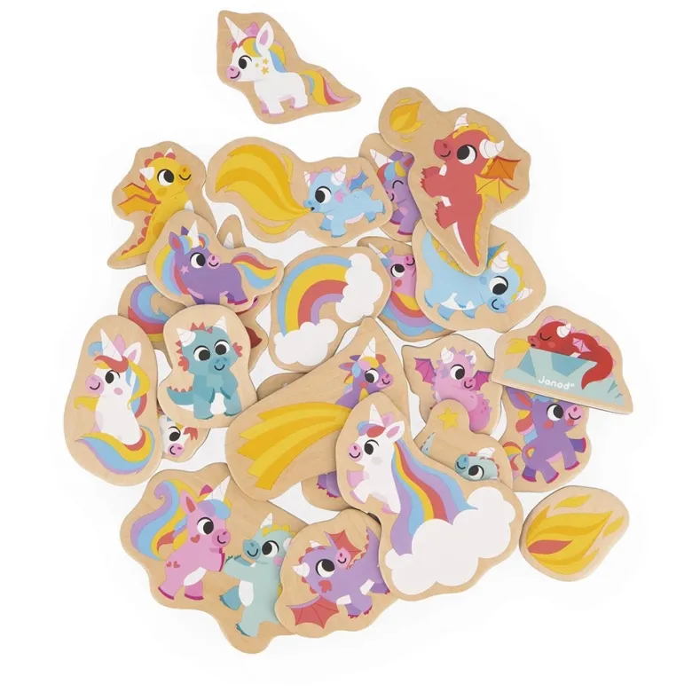 Magnets licornes et dragons 24 pièces