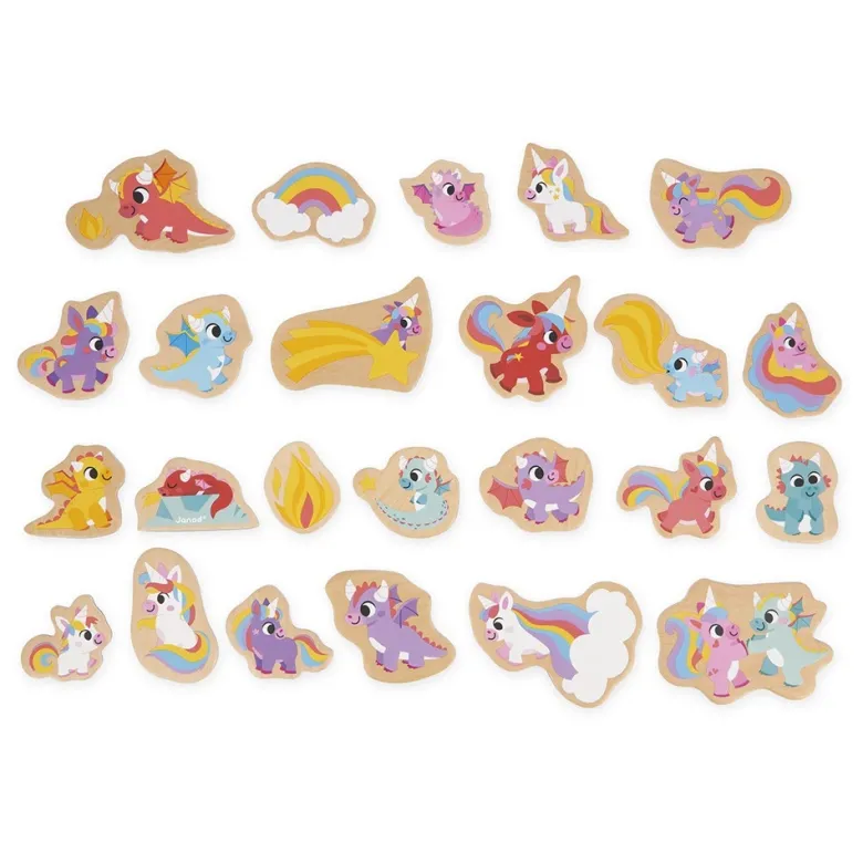 Magnets licornes et dragons 24 pièces