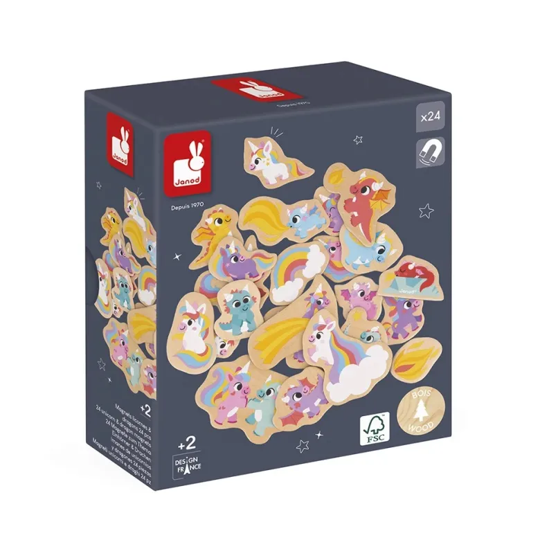 Magnets licornes et dragons 24 pièces