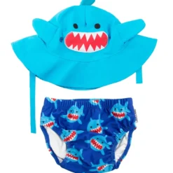 Maillot et chapeau requin (6-12m)