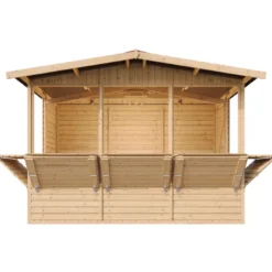 Maison de jardin en bois, étal de marché en bois h232x336x263 cm 6m2 - beige