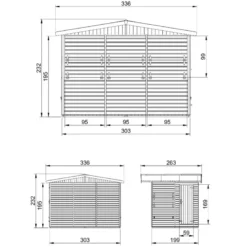 Maison de jardin en bois, étal de marché en bois h232x336x263 cm 6m2 - beige