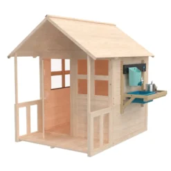 Maisonnette avec plancher, véranda et c