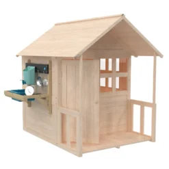 Maisonnette avec plancher, véranda et c