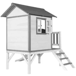 Maisonnette blanche sur pilotis lodge x