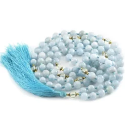 Mala yoga méditation aigue-marine aa
