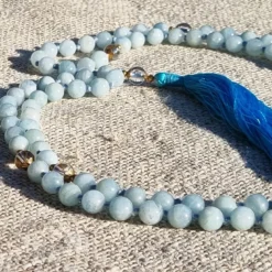 Mala yoga méditation aigue-marine aa