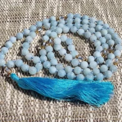 Mala yoga méditation aigue-marine aa