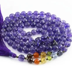 Mala yoga méditation améthyste facettée