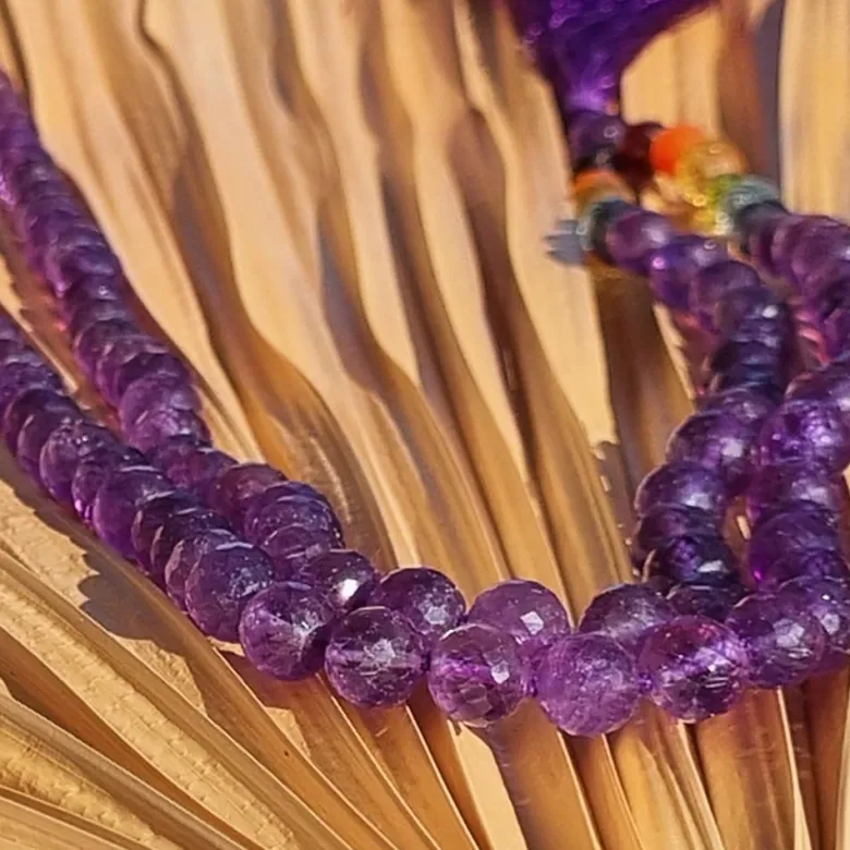 Mala yoga méditation améthyste facettée