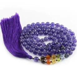 Mala yoga méditation améthyste facettée