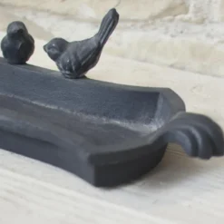 Mangeoire à oiseaux abreuvoir jardin fonte grise 30cm