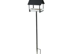 Mangeoire oiseaux acier sur pique anthracite - esschert design