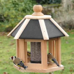 Mangeoire oiseaux maisonnette en bois