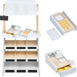 Marchande bois enfant stand vendeur