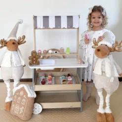 Marchande enfant +3 - chariot à glaces en bois - accessoires - soutien motricité