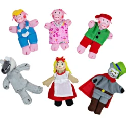 6 marionnettes à doigts chaperon rouge